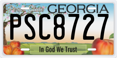 GA license plate PSC8727