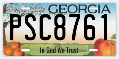 GA license plate PSC8761