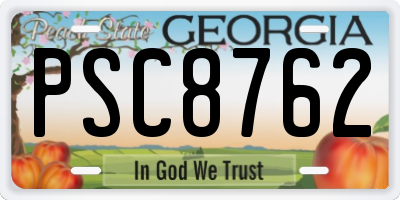GA license plate PSC8762