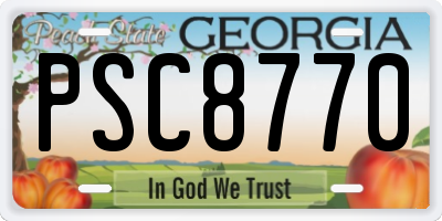 GA license plate PSC8770