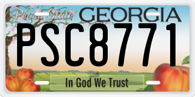 GA license plate PSC8771