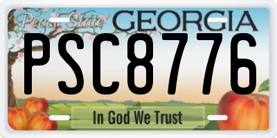 GA license plate PSC8776