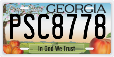 GA license plate PSC8778