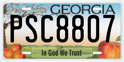 GA license plate PSC8807