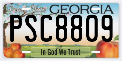 GA license plate PSC8809