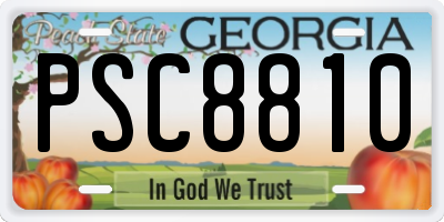 GA license plate PSC8810