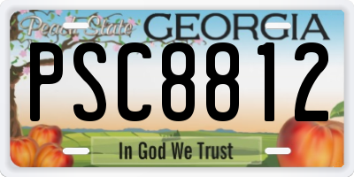 GA license plate PSC8812