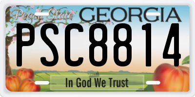 GA license plate PSC8814