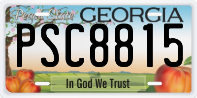 GA license plate PSC8815