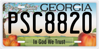 GA license plate PSC8820