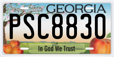 GA license plate PSC8830