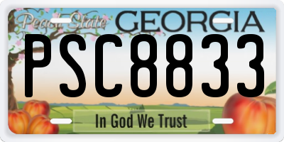 GA license plate PSC8833