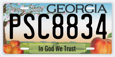 GA license plate PSC8834