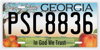 GA license plate PSC8836