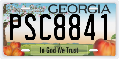 GA license plate PSC8841