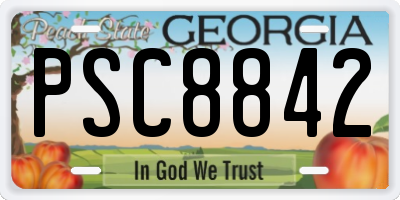 GA license plate PSC8842