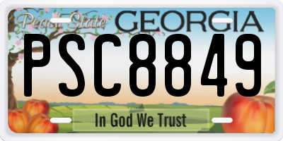 GA license plate PSC8849