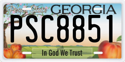 GA license plate PSC8851