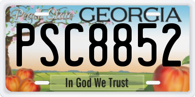 GA license plate PSC8852