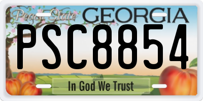 GA license plate PSC8854