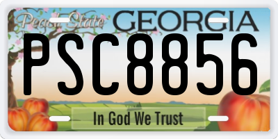 GA license plate PSC8856