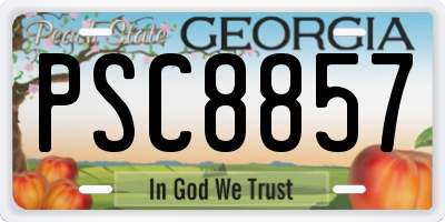 GA license plate PSC8857