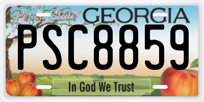 GA license plate PSC8859