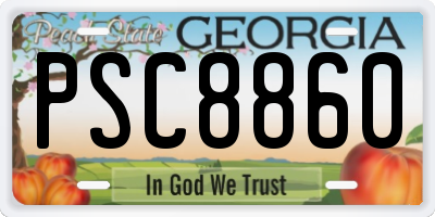 GA license plate PSC8860