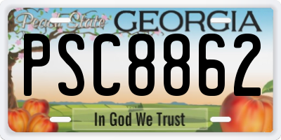 GA license plate PSC8862