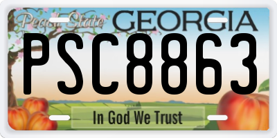 GA license plate PSC8863