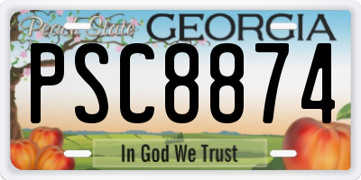 GA license plate PSC8874