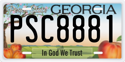 GA license plate PSC8881