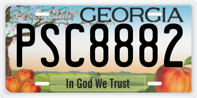 GA license plate PSC8882
