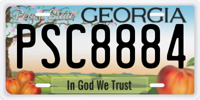 GA license plate PSC8884