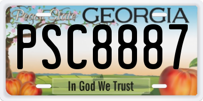 GA license plate PSC8887