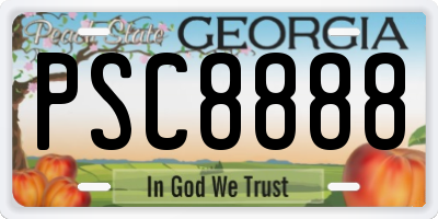 GA license plate PSC8888