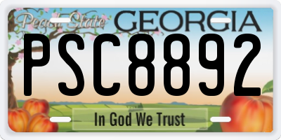 GA license plate PSC8892
