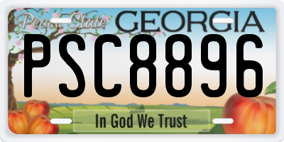 GA license plate PSC8896