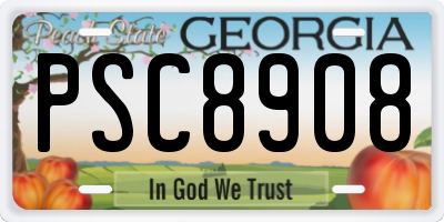 GA license plate PSC8908