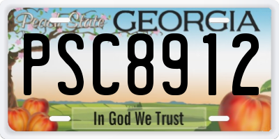 GA license plate PSC8912