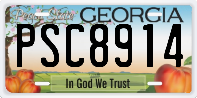 GA license plate PSC8914