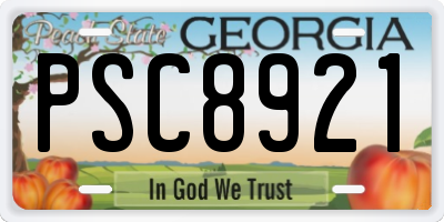 GA license plate PSC8921
