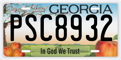 GA license plate PSC8932