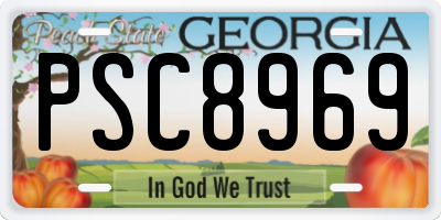 GA license plate PSC8969