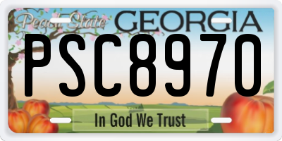GA license plate PSC8970