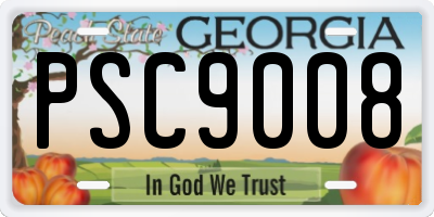 GA license plate PSC9008