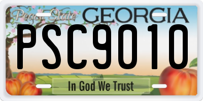 GA license plate PSC9010