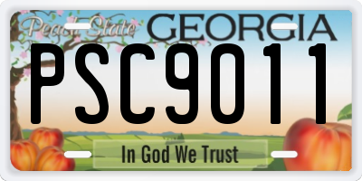 GA license plate PSC9011