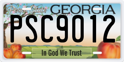 GA license plate PSC9012