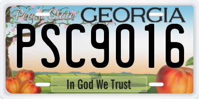 GA license plate PSC9016